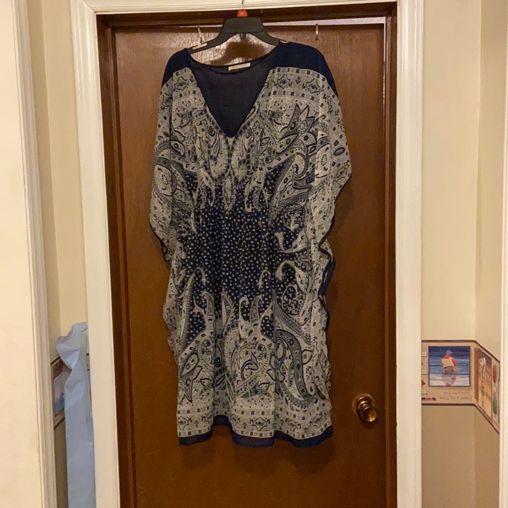 Blue bandanna pattern dress